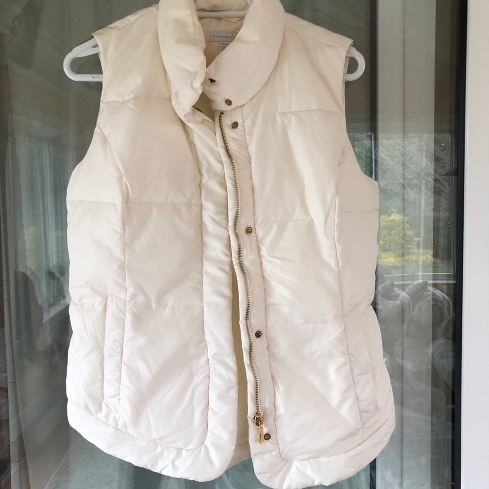 Charter Club cream colored vest gold hardware